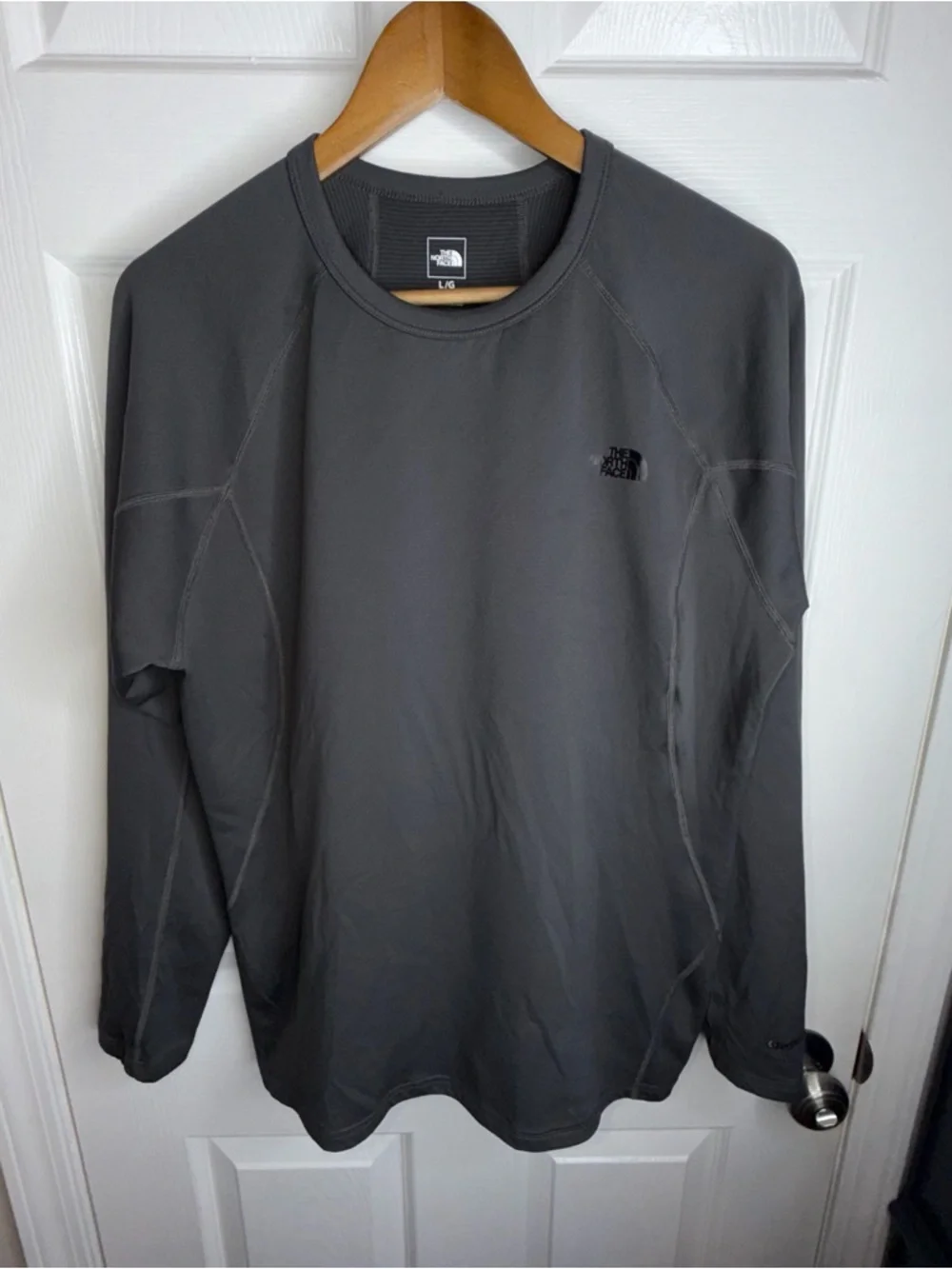The North Face Mens Large Long Sleeve Performance Active Shirt L Gray FlashDry